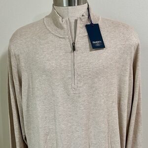 NWT Faherty Movement 1/4 Zip Sweater Soft Dune Heather Sz XXL